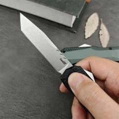 Kershaw 9000TDAM Matt Diskin Livewire OTF AUTO Knife 3.3" CPM-MagnaCut Tanto Blade, Black Aluminum Handles