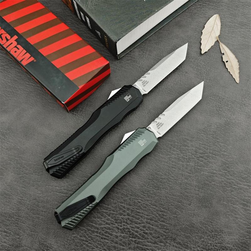 Kershaw 9000TDAM Matt Diskin Livewire OTF AUTO Knife 3.3" CPM-MagnaCut Tanto Blade, Black Aluminum Handles