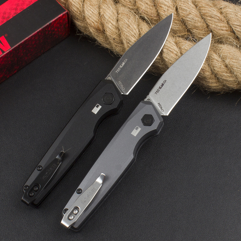 Kershaw 7551BLK Launch 18 AUTO Folding Knife 2.79" CPM-154 Drop Point Blade, Black Aluminum Handles