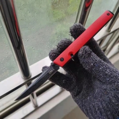 CRKT 7096 Red Rogers CEO Gentleman's Folding Knife 3.15" D2 Satin Plain Blade, Red G10 Handles