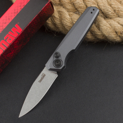 Kershaw 7551BLK Launch 18 AUTO Folding Knife 2.79" CPM-154 Drop Point Blade, Black Aluminum Handles