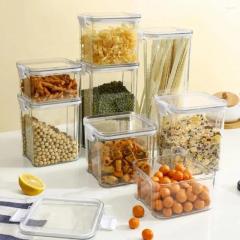 Storage Bottles Sealed Plastic Food Box Cereal Candy Dried Jars With Lid Fridge StorageTank Containers Household Items Kitchen Organizer
