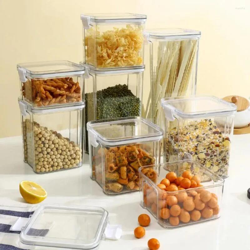 Storage Bottles Sealed Plastic Food Box Cereal Candy Dried Jars With Lid Fridge StorageTank Containers Household Items Kitchen Organizer