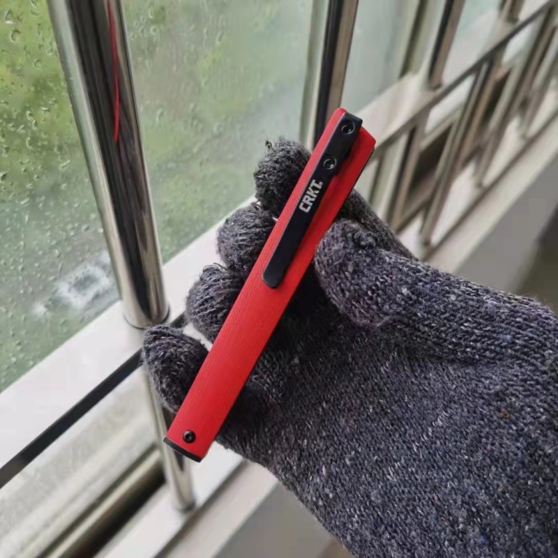 CRKT 7096 Red Rogers CEO Gentleman's Folding Knife 3.15" D2 Satin Plain Blade, Red G10 Handles