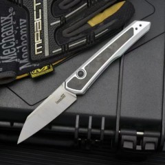 Kershaw 7050 Launch 20 AUTO Folding Knife 3" CPM-MagnaCut Two-Tone Reverse Tanto Blade, Clear Anodized Aluminum Handles with Carbon Fiber Inlays