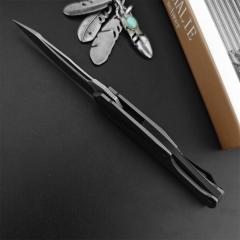 Kershaw 5500 Collateral KVT Assisted Flipper Knife 3.4" D2 Two-Tone Drop Point Blade, Stainless Steel Handles with Carbon Fiber Insert, Frame Lock