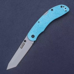 KA-BAR 5698SF USSF Space Force Corser Folding Knife 3.39" AUS-8A Gray Tanto Blade, Textured Blue GFN Handles