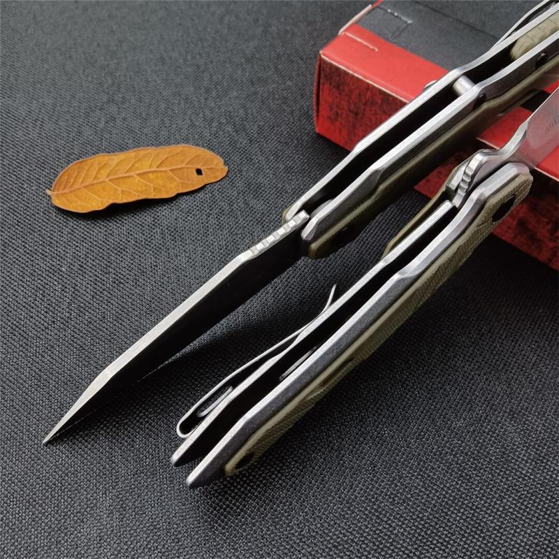 Kershaw Starter Series 1369 Salvage Assisted Flipper Knife 2.9" Stonewashed Clip Point Blade, Stainless Steel Handles with Olive GFN Overlays