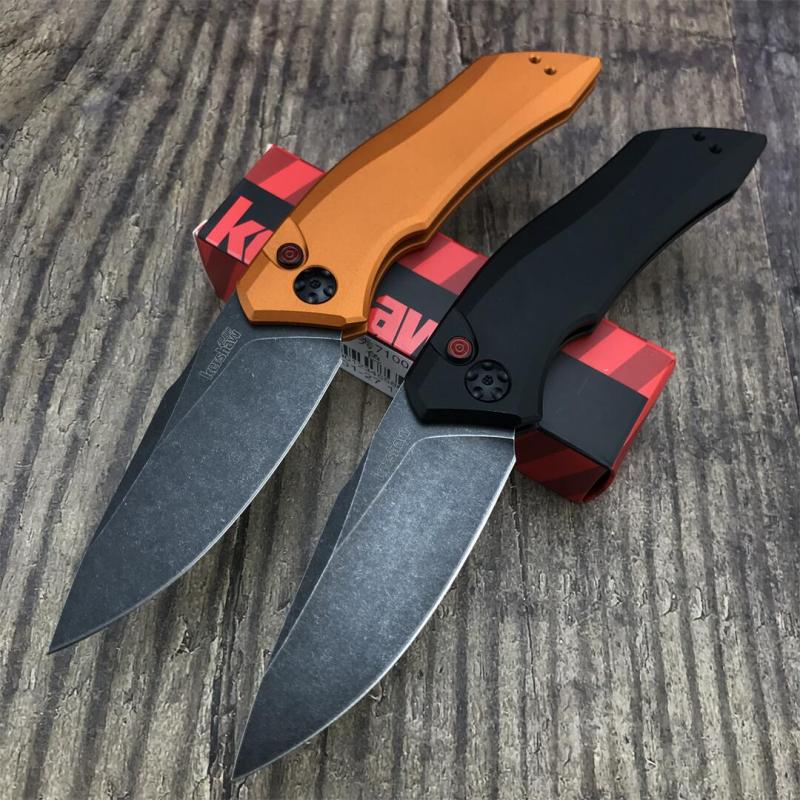 Kershaw 7100BW Launch 1 AUTO Folding Knife 3.4" CPM-154 Blackwash Plain Blade, Aluminum Handles