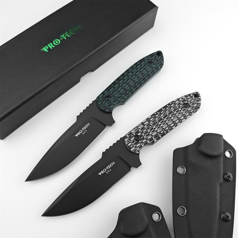 Pro-Tech Rockeye PR-2 Fixed Blade Knife 3.82" D2 DLC Plain Blade, G10 Handles