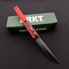 CRKT 7096 Red Rogers CEO Gentleman's Folding Knife 3.15" D2 Satin Plain Blade, Red G10 Handles