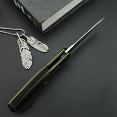 Kershaw 1776OLSW Link Assisted Flipper Knife 3.25" CPM-MagnaCut Stonewashed Plain Blade, Olive Aluminum Handles, Liner Lock