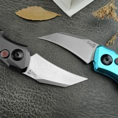 Kershaw 7350 Launch 10 AUTO Folding Knife 1.9" Stonewashed CPM-154 Hawkbill Blade, Dark Gray Anodized Aluminum Handles