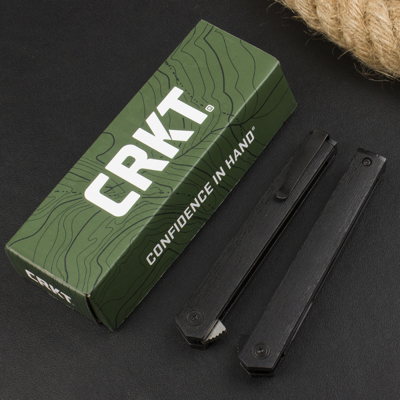 CRKT 7097 Rogers CEO Gentleman's Flipper Knife 3.35" 8Cr13mov Satin Plain Blade, Black ABS Handles, Liner Lock