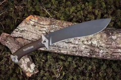 Kershaw 1077TAN Camp 10 Fixed 10" 65Mn Carbon Steel Blade, Tan Rubber Handles, GRN Sheath