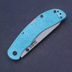 KA-BAR 5698SF USSF Space Force Corser Folding Knife 3.39" AUS-8A Gray Tanto Blade, Textured Blue GFN Handles