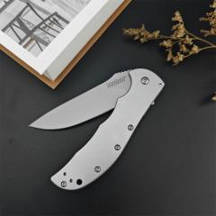 Kershaw 3655BW Folding Knife 3.35" Working Finish 8Cr13mov Drop Point Blade, Aluminum Handles