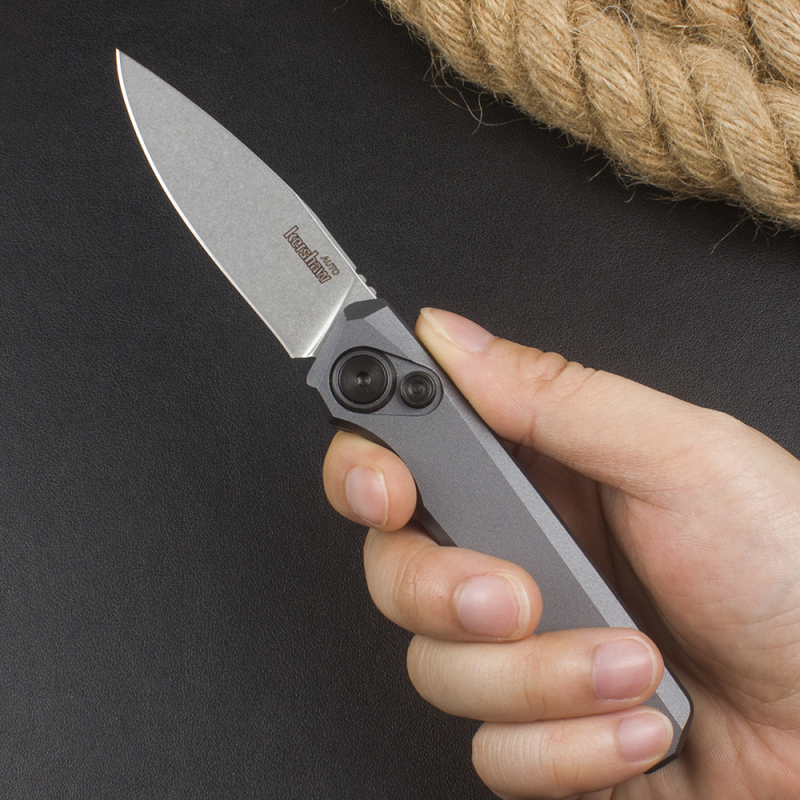 Kershaw 7551BLK Launch 18 AUTO Folding Knife 2.79" CPM-154 Drop Point Blade, Black Aluminum Handles