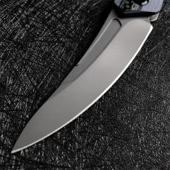 Kershaw 1225 Reverb XL Folding Knife 3" Black Upswept Blade, Blue-Gray G10 Handle with Carbon Fiber Overlay, Frame Lock