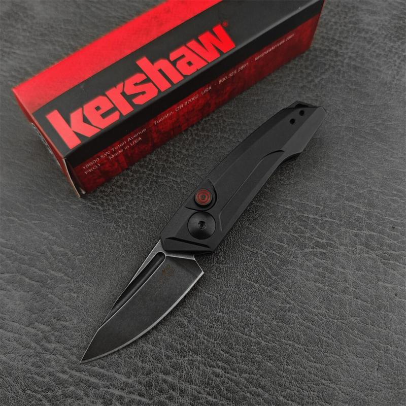 Kershaw 7250 Launch 9 AUTO Folding Knife 1.8" Working Finish CPM-154 Drop Point Blade, Black Anodized Aluminum Handles