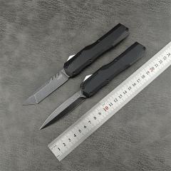 Kershaw 9000DE Matt Diskin Livewire OTF AUTO Knife 3.45" CPM-MagnaCut Black PVD Double Edge Dagger Blade, Black Aluminum Handles