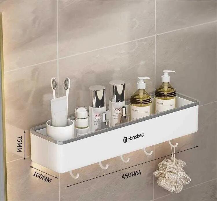Mounted Bathroom Organizer Shelf Shampoo Cosmetic Storage Rack Bath kitchen Towel Holder Household Items Bathroom Accessories