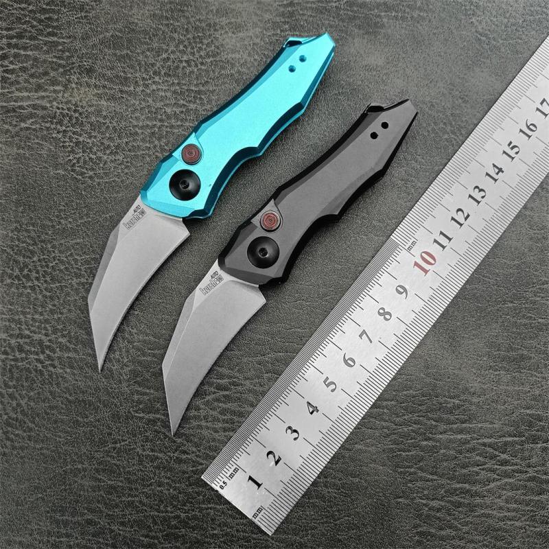 Kershaw 7350 Launch 10 AUTO Folding Knife 1.9" Stonewashed CPM-154 Hawkbill Blade, Dark Gray Anodized Aluminum Handles