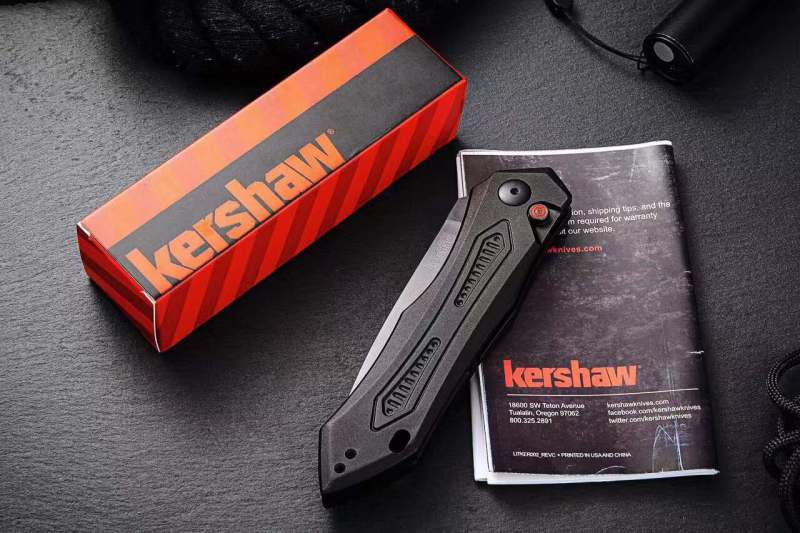 Kershaw 7800BLK Launch 6 AUTO Folding Knife 3.75" CPM-154 Black DLC Blade, Aluminum Handles