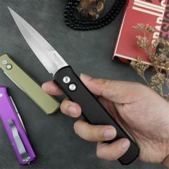 Pro-Tech 920 Godfather AUTO Folding Knife 3.94" Bead Blasted 154-CM Plain Blade, Aluminum Handles - 920