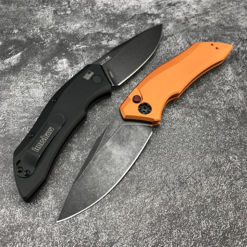 Kershaw 7100BW Launch 1 AUTO Folding Knife 3.4" CPM-154 Blackwash Plain Blade, Aluminum Handles