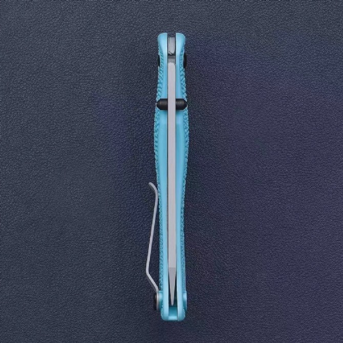 KA-BAR 5698SF USSF Space Force Corser Folding Knife 3.39" AUS-8A Gray Tanto Blade, Textured Blue GFN Handles