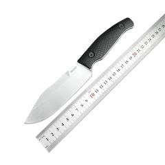 Kershaw 1083 Camp 5 Fixed Blade Knife 4.75" D2 Stonewashed Bowie, Black GFN Handles, Black GFN Sheath