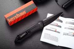 Kershaw 7800BLK Launch 6 AUTO Folding Knife 3.75" CPM-154 Black DLC Blade, Aluminum Handles