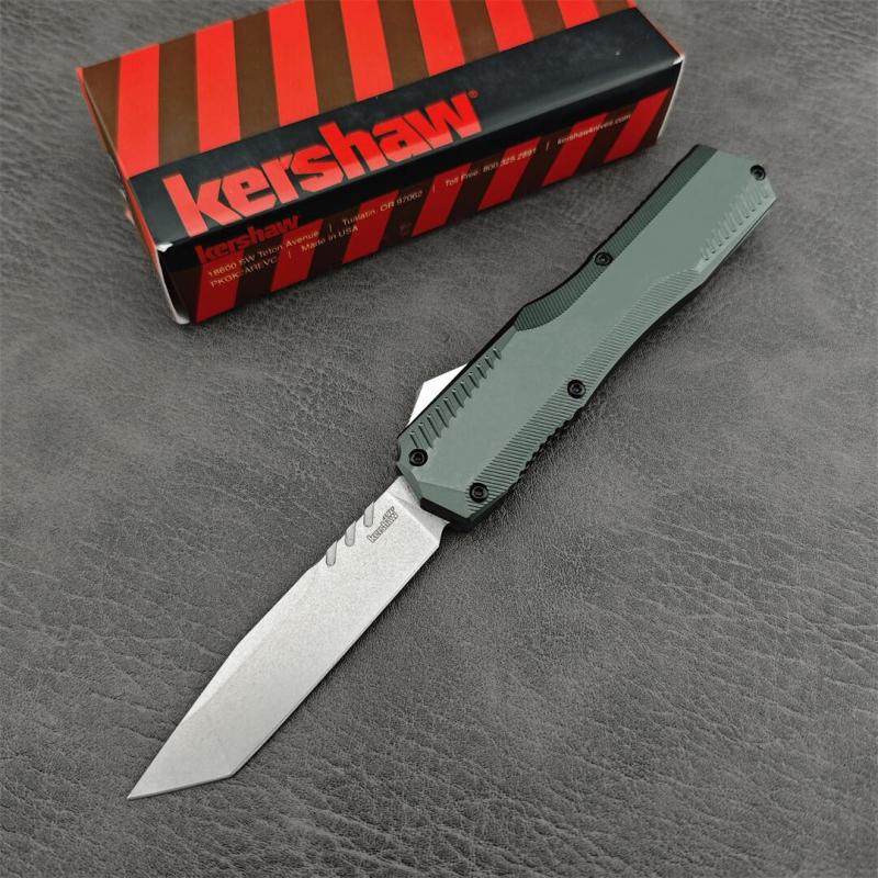 Kershaw 9000TDAM Matt Diskin Livewire OTF AUTO Knife 3.3" CPM-MagnaCut Tanto Blade, Black Aluminum Handles