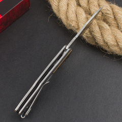 Kershaw 2095 Endgame KVT Flipper Knife 3.25" D2 Stonewashed Drop Point Blade, Stainless Steel Handles with Black GFN Insert