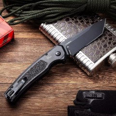 Kershaw 7105BLK Auto Folding Knife 3.35" Working Finish 8Cr13mov Drop Point Blade, Aluminum alloy Handles