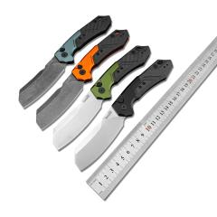 Kershaw 7850 Launch 14 AUTO Folding Knife 3.375" CPM-154 Stonewashed Cleaver Blade, Anodized Aluminum Handles with Carbon Fiber Scale - 7850SW