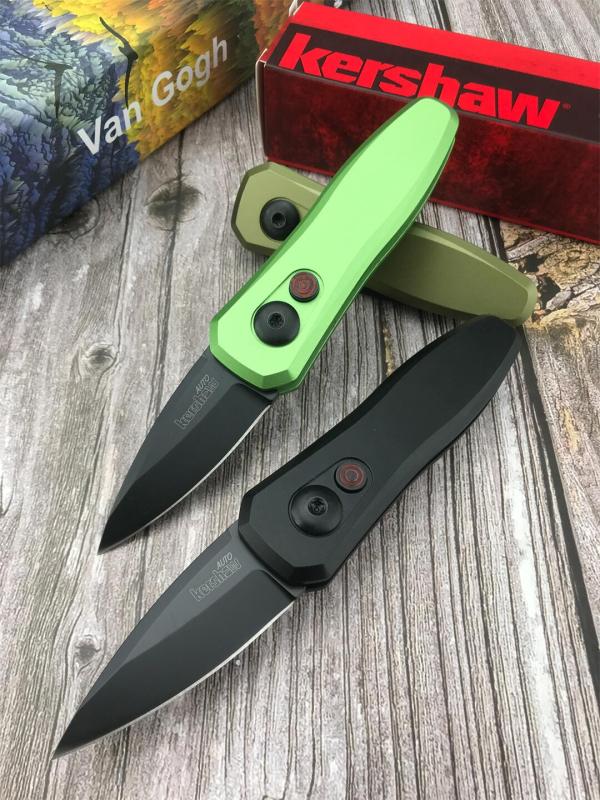 Kershaw 7500OLSW Launch 4 AUTO Folding Knife 1.9" CPM-154 Stonewashed Blade, OD Green Aluminum Handles