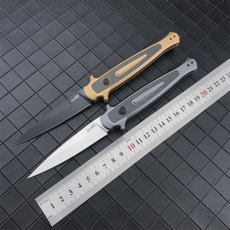 Kershaw 7150 Launch 8 AUTO Folding Knife 3.5" Stonewashed CPM-154 Spear Point Blade, Anodized Aluminum Handles with Carbon Fiber Inlay