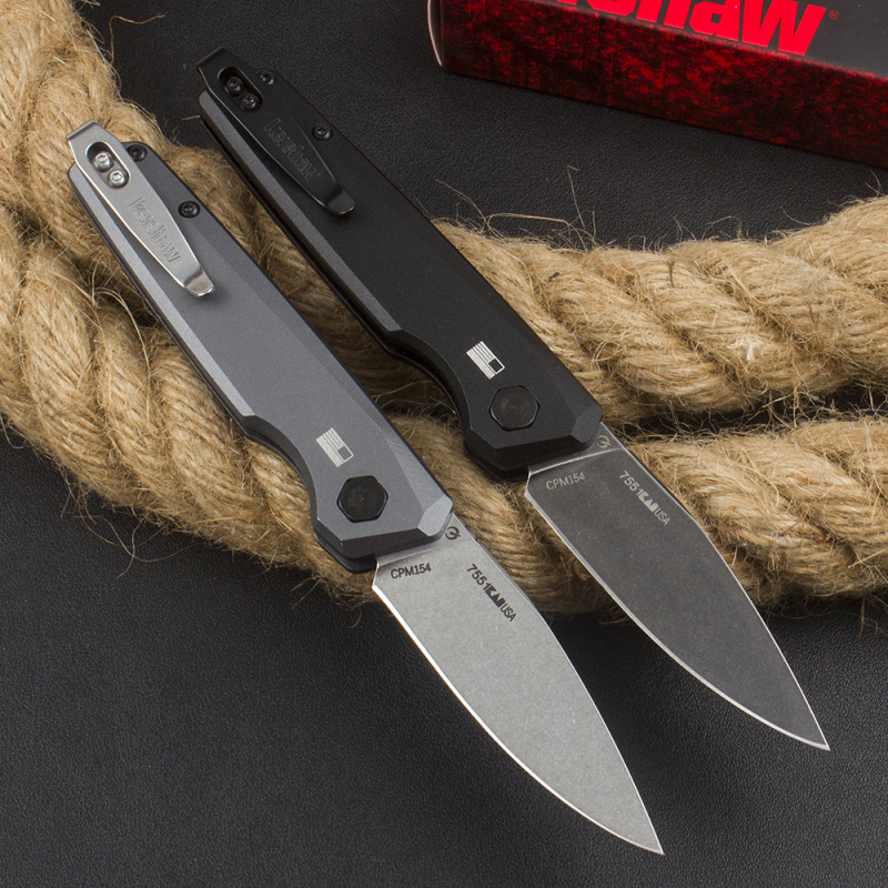 Kershaw 7551BLK Launch 18 AUTO Folding Knife 2.79" CPM-154 Drop Point Blade, Black Aluminum Handles