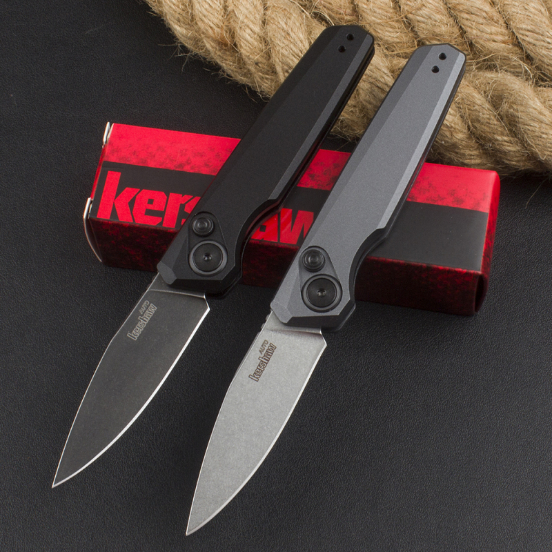 Kershaw 7551BLK Launch 18 AUTO Folding Knife 2.79" CPM-154 Drop Point Blade, Black Aluminum Handles
