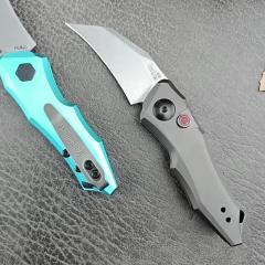 Kershaw 7350 Launch 10 AUTO Folding Knife 1.9" Stonewashed CPM-154 Hawkbill Blade, Dark Gray Anodized Aluminum Handles