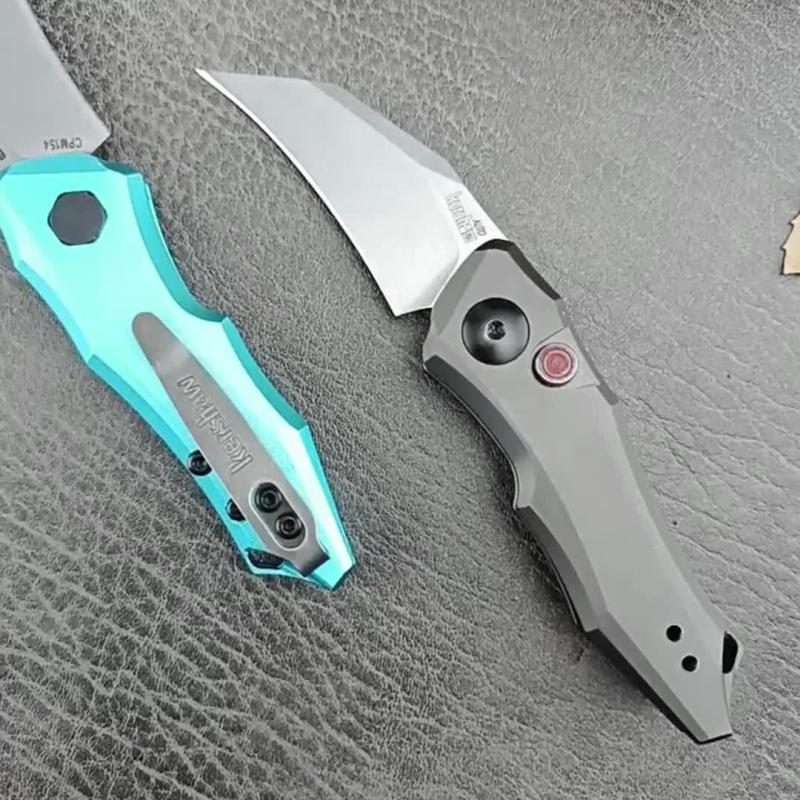 Kershaw 7350 Launch 10 AUTO Folding Knife 1.9" Stonewashed CPM-154 Hawkbill Blade, Dark Gray Anodized Aluminum Handles