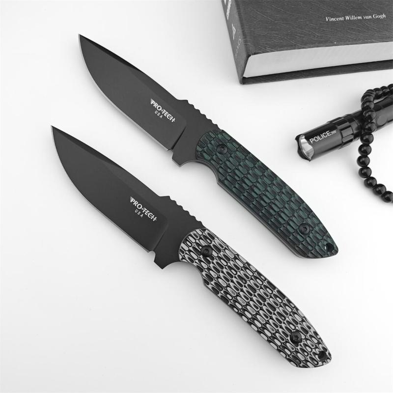 Pro-Tech Rockeye PR-2 Fixed Blade Knife 3.82" D2 DLC Plain Blade, G10 Handles