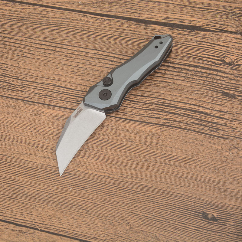 Kershaw 7350 Launch 10 AUTO Folding Knife 1.9" Stonewashed CPM-154 Hawkbill Blade, Dark Gray Anodized Aluminum Handles