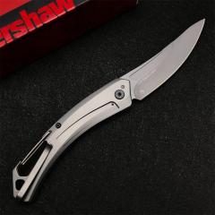 Kershaw 1225 Reverb XL Folding Knife 3" Black Upswept Blade, Blue-Gray G10 Handle with Carbon Fiber Overlay, Frame Lock
