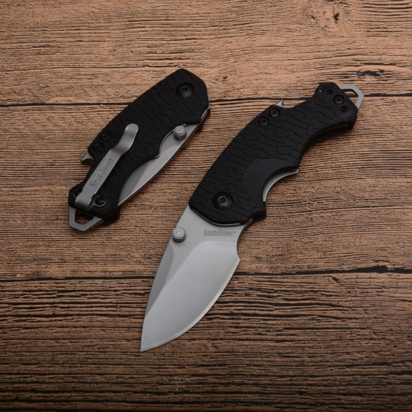 Kershaw 3800 Shuffle II Multi- Function Folding Knife 2.25" Blackwash 8Cr14mov Plain Blade, Glass-Filled Nylon Handles