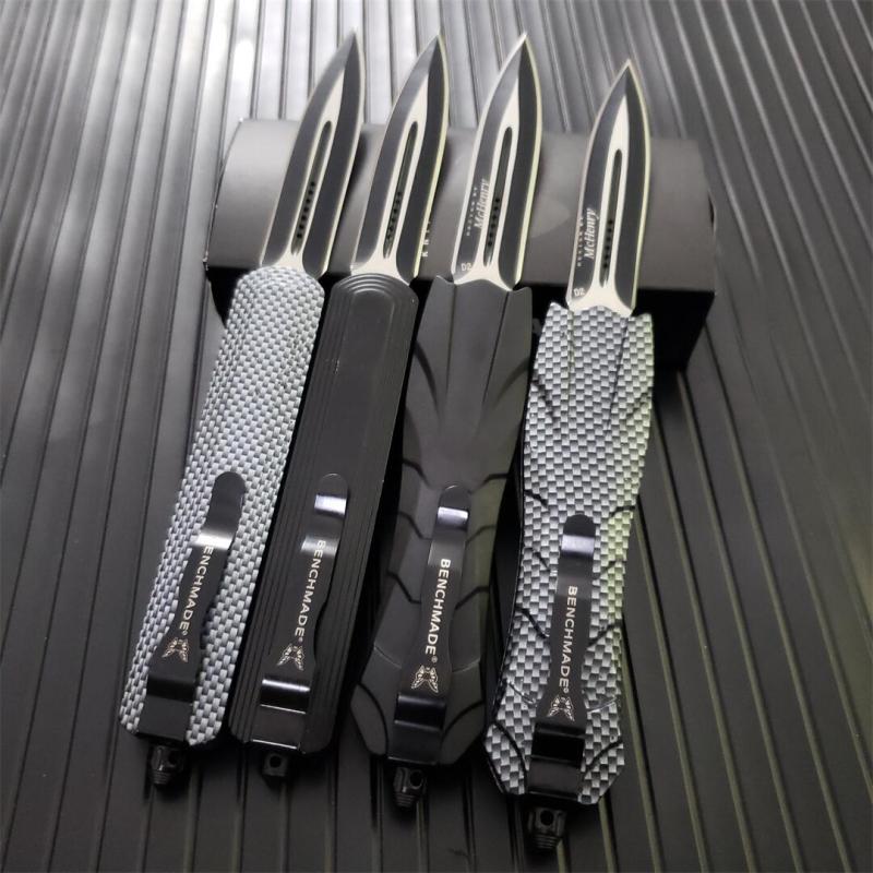 Benchmade 3300 Infidel Dagger AUTO OTF Knife 3.74" 440 Black Double Edge Blade, Zinc Aluminum Alloy Handles