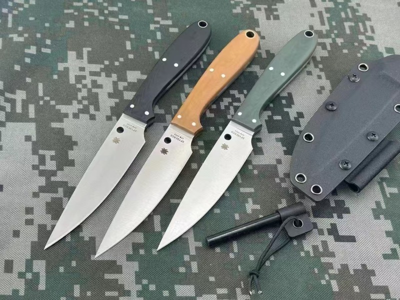 Spy FB37 Fixed Blade Knife 5.08" CPM-S90V Satin Plain Blade, G10 Handles - FB37G10