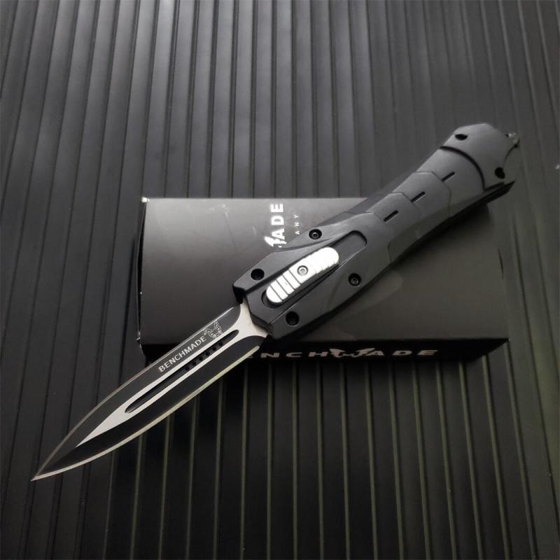 Benchmade 3300 Infidel Dagger AUTO OTF Knife 3.74" 440 Black Double Edge Blade, Zinc Aluminum Alloy Handles